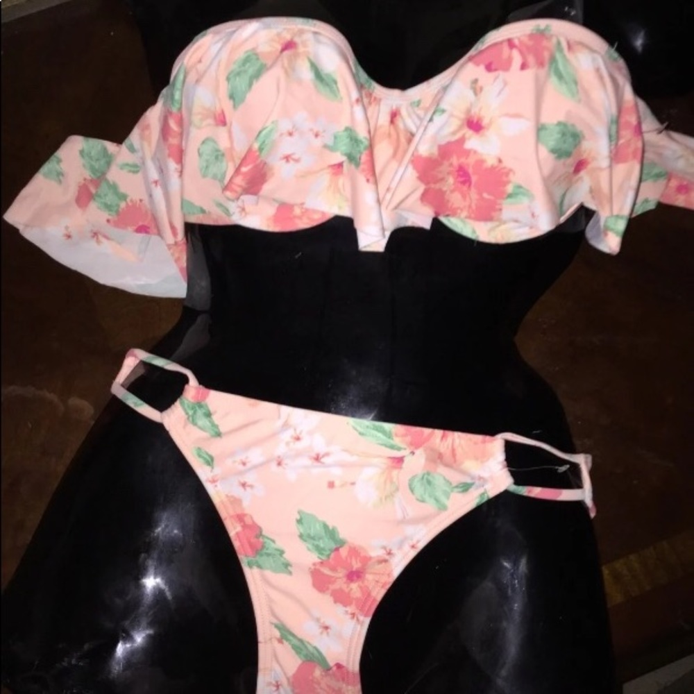 Pink floral bikini